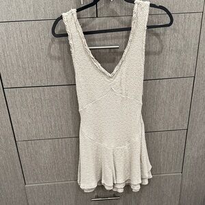 Free people Cream Textured Sleeveless Dress